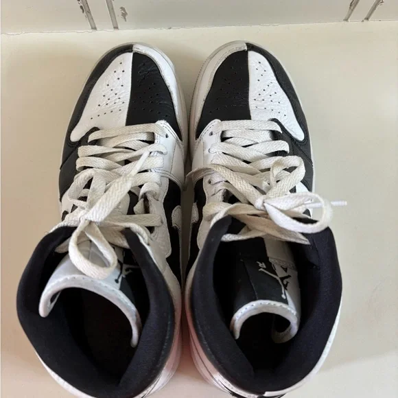 Nike Air Jordan 1 Mid Split Panda Black Size 9.5 - Picture 5 of 8